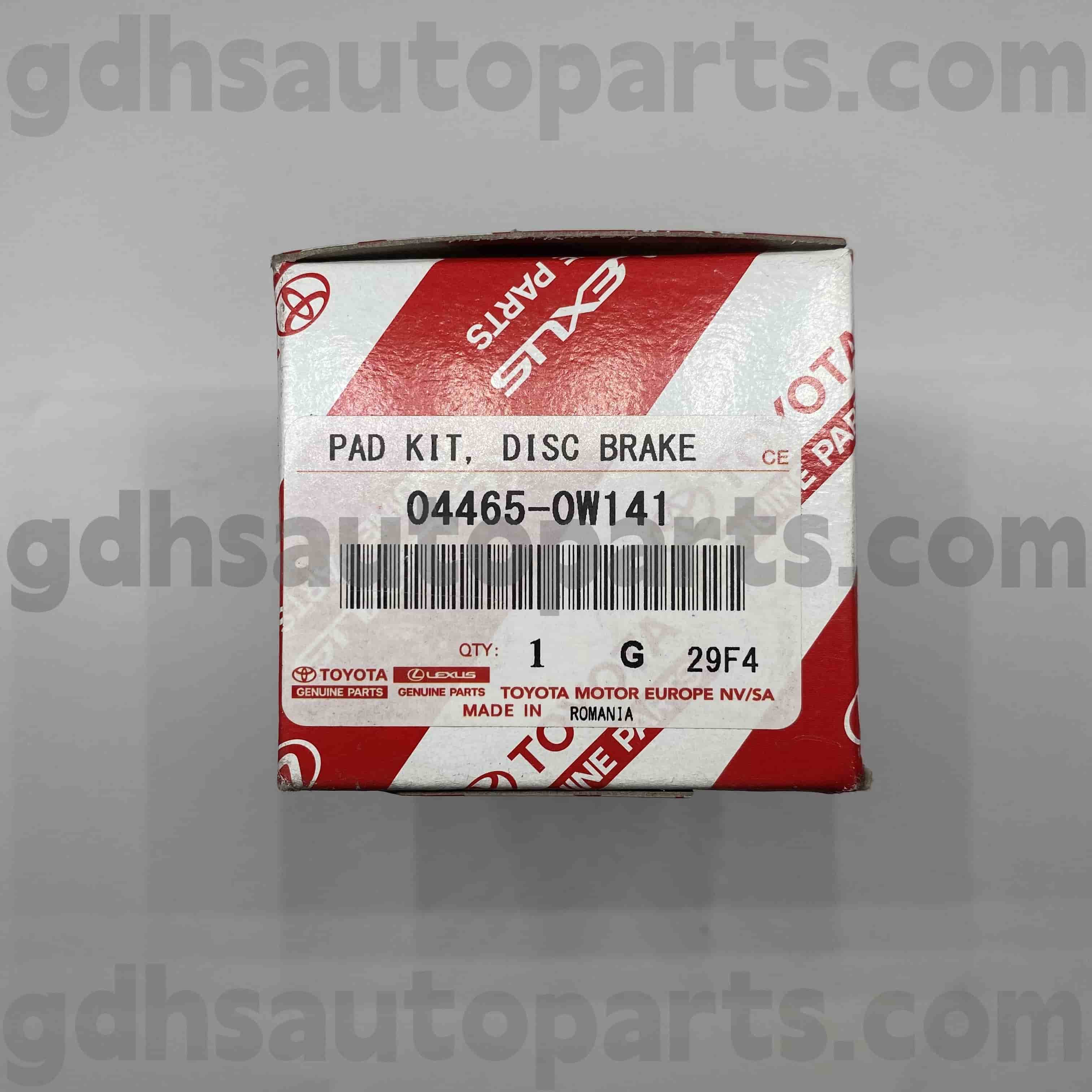 04465-0W141 Toyota oryginalne części przednie podkładki hamulcowe dla Prius, Lexus CT200H Podwozie nr. ZVW30..eur