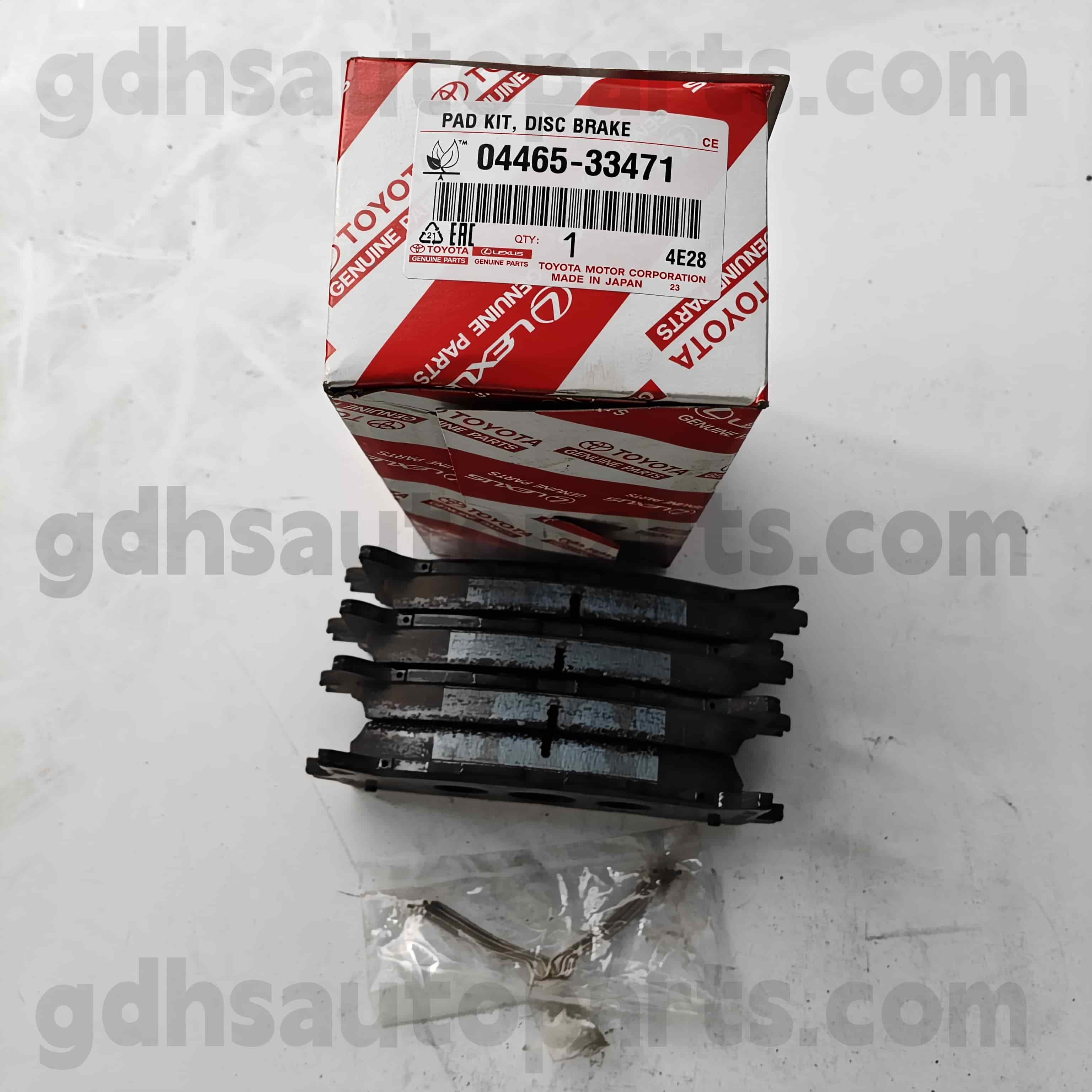 04465-33471 Toyota oryginalne części przednie podkładki hamulcowe dla Camry 、 Lexus ES240/350 Podwozie nr. ACV51, ASV50, AVV50..TAIW