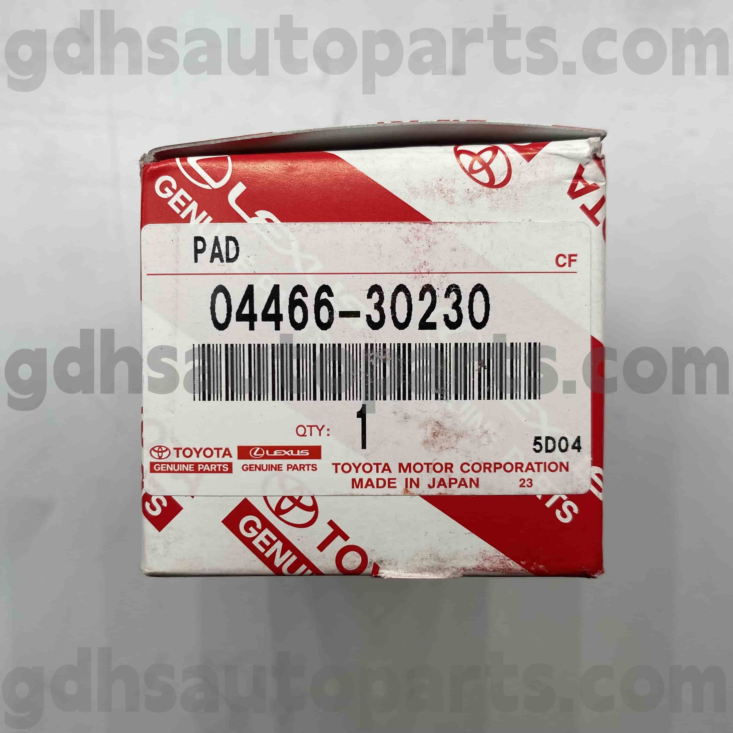 04466-30230 Toyota oryginalne części tylne podkładki hamulcowe dla Mark X, Crown, Reiz podwozie nr. Grs20# Grx13#