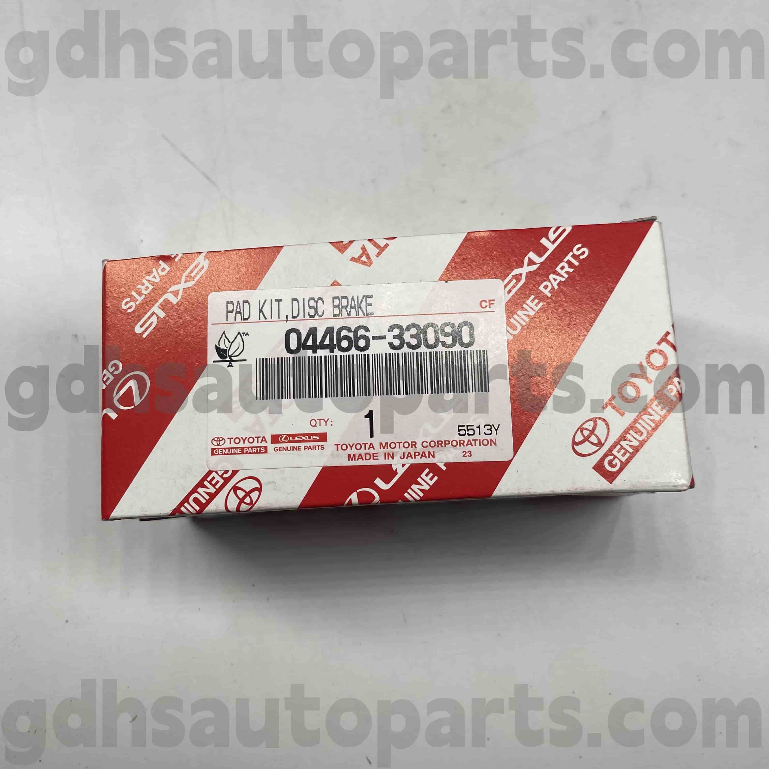 04466-33090 Toyota oryginalne części tylne podkładki hamulcowe dla Camry, Lexus ES300/330 Podwozie nr. ACV30 MCV30 ES