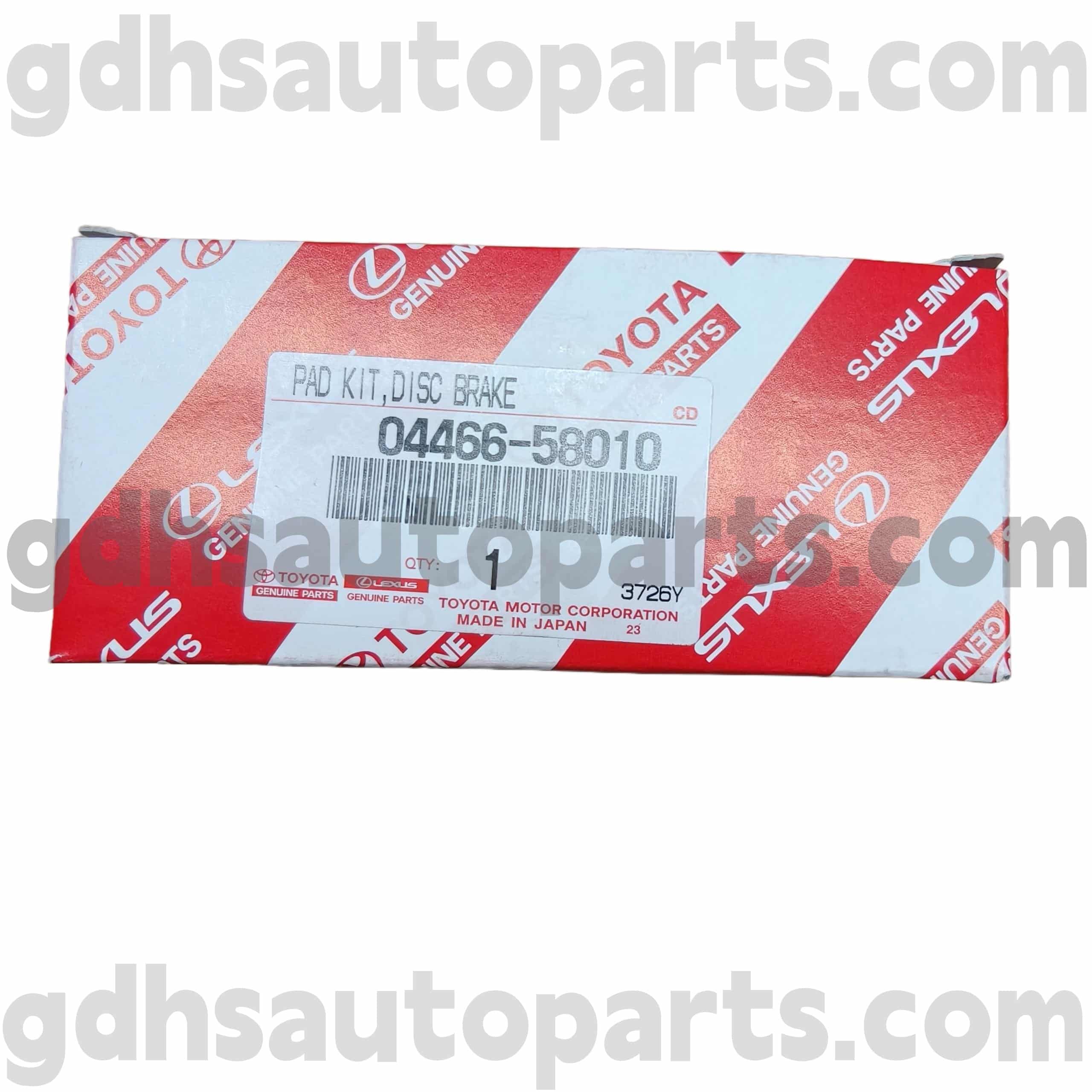 04466-58010 Toyota oryginalne części tylne podkładki hamulcowe dla Previa, Alphard, Enressa No. GGH20