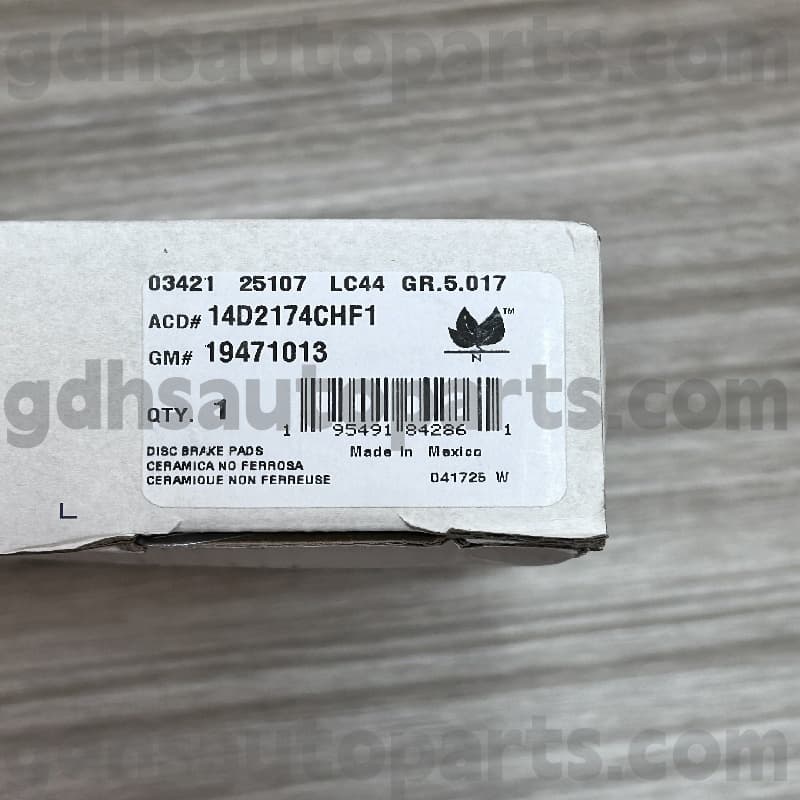 14D2174Chf1 Acdelco Hamue Pad dla Escalade OE nr 19241013